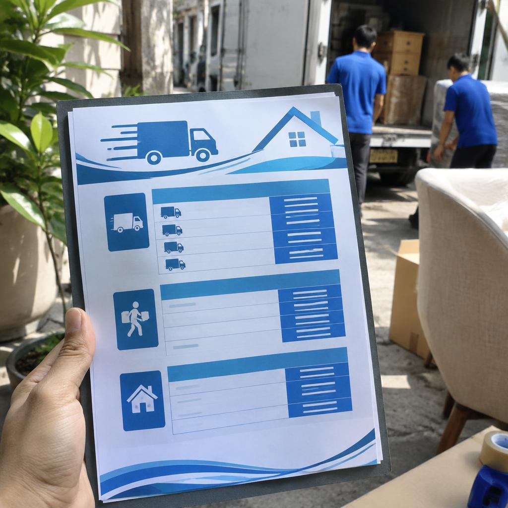 Bảng báo giá chi tiết dịch vụ bốc xếp, thể hiện sự minh bạch trong chi phí