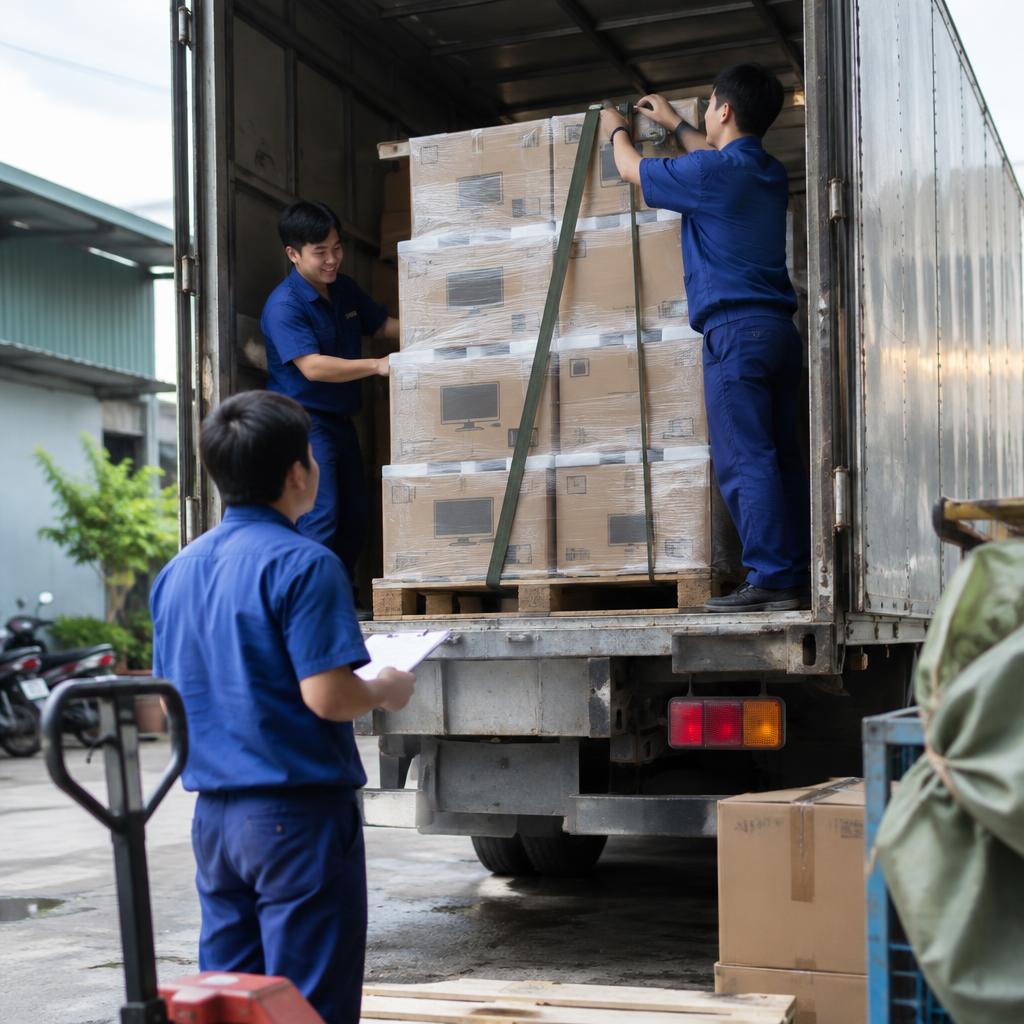 Xe tải chuyên dụng vận chuyển đồ điện tử công nghệ đảm bảo an toàn
