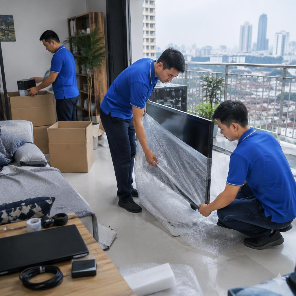 Đội ngũ chuyên nghiệp đóng gói đồ điện tử công nghệ