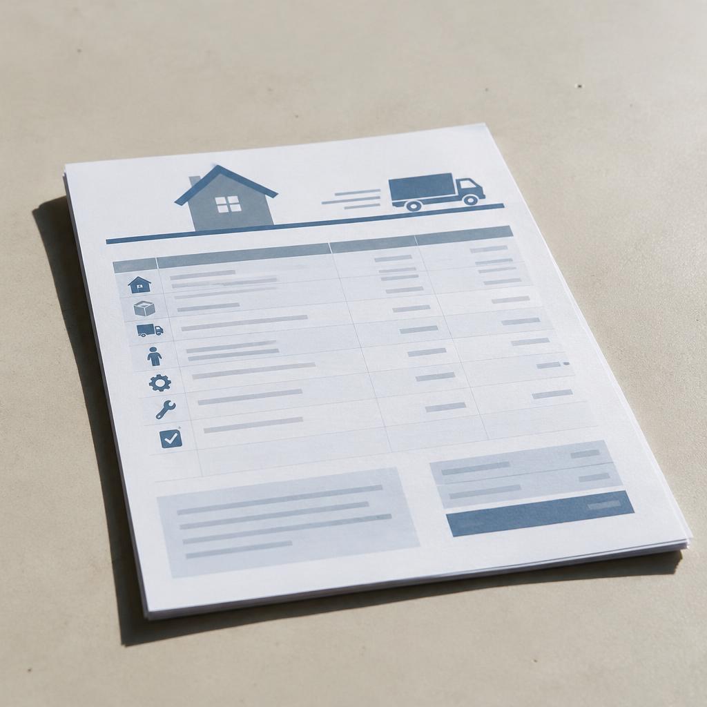 Bản báo giá dịch vụ chuyển nhà chi tiết