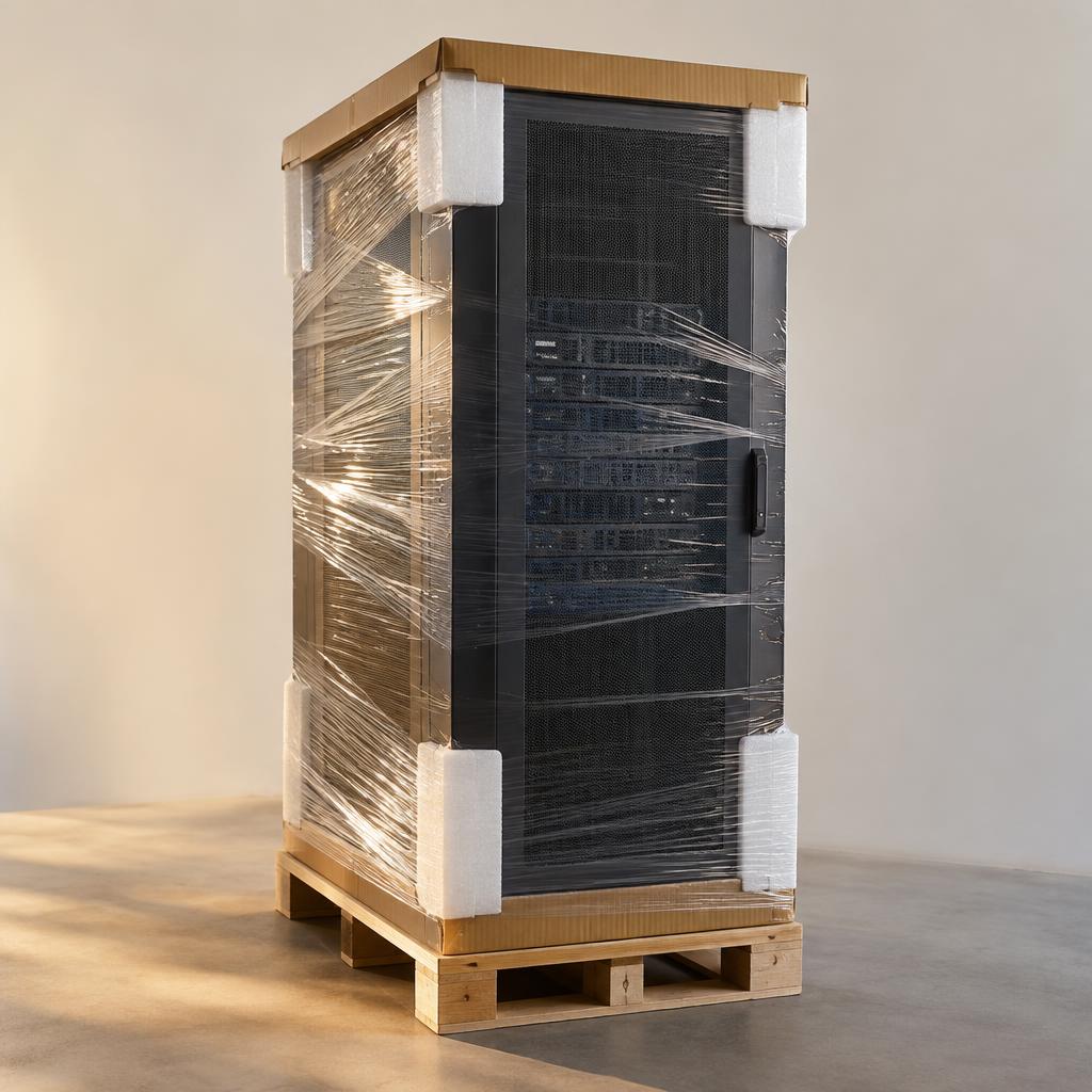 Đóng gói cẩn thận các tủ server và thiết bị mạng