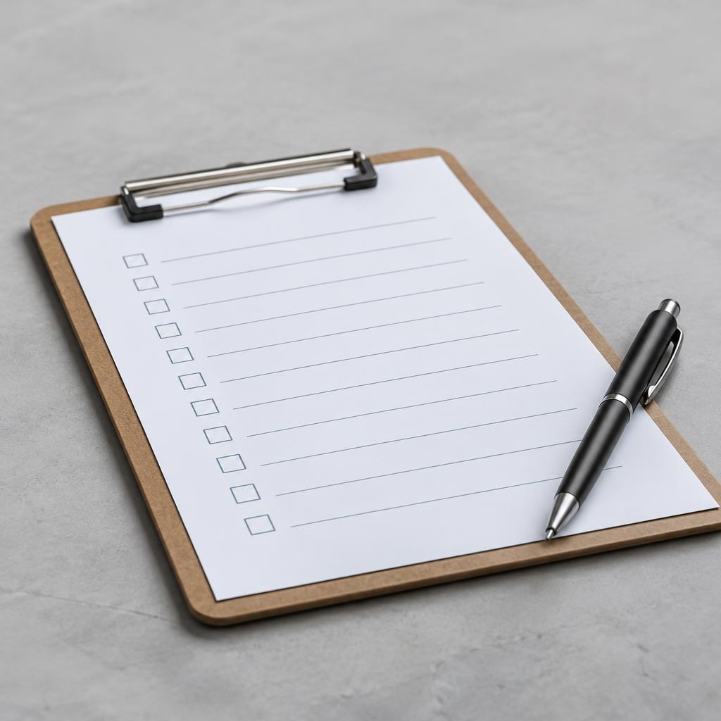 Người quản lý đang kiểm tra danh sách kế hoạch chuyển văn phòng trên máy tính bảng